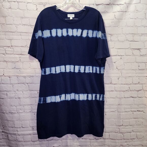 The Drop T-Shirt Dress Womens Small Blue Tie-Dye Beach Cover Up Crew Neck - Picture 1 of 10